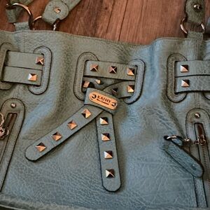 Kathy Ireland SKY BLUE Studded Shoulder Bag